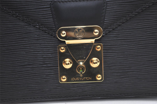 Auth Louis Vuitton Epi Pochette Sellier Dragonne Clutch Bag M52612 Black 2908K