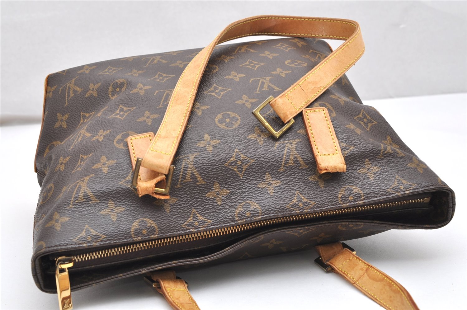 Authentic Louis Vuitton Monogram Cabas Piano Shoulder Tote Bag M51148 Junk 2909K