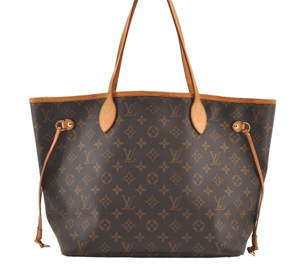 Authentic Louis Vuitton Monogram Neverfull MM Shoulder Tote Bag M40156 LV 2910J