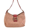 Authentic FENDI Zucchino Shoulder Hand Bag Purse Canvas Leather Red 2910K