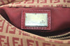 Authentic FENDI Zucchino Shoulder Hand Bag Purse Canvas Leather Red 2910K