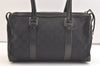 Authentic GUCCI Vintage Hand Boston Bag GG Canvas Leather 0000851 Black 2913K