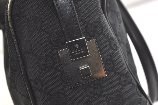Authentic GUCCI Vintage Hand Boston Bag GG Canvas Leather 0000851 Black 2913K