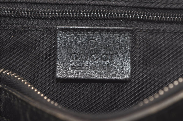 Authentic GUCCI Vintage Hand Boston Bag GG Canvas Leather 0000851 Black 2913K