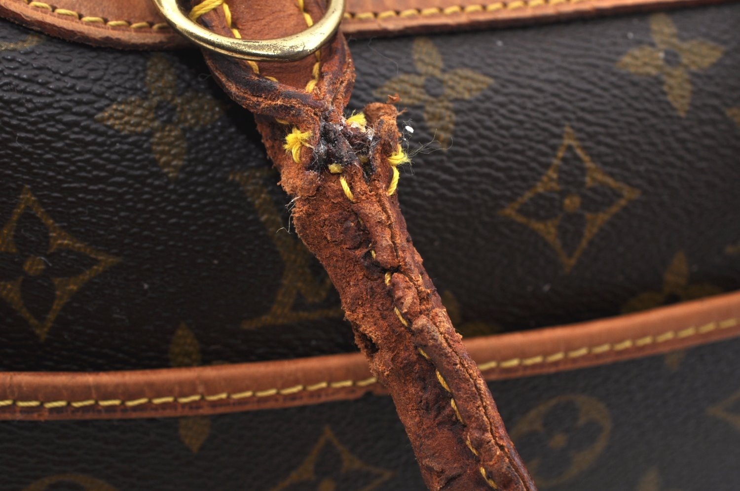 Authentic Louis Vuitton Monogram Deauville Hand Bag M47270 LV Junk 2914J