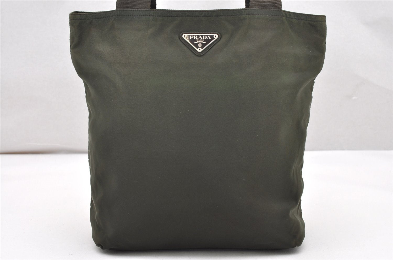 Authentic PRADA Nylon Tessuto Leather Shoulder Tote Hand Bag Purse Green 2914K