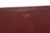 Authentic Cartier Must de Cartier Clutch Hand Bag Leather Bordeaux Red 2915I