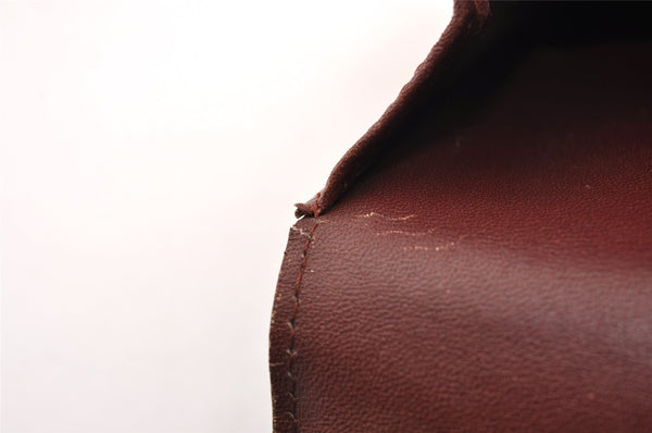 Authentic Cartier Must de Cartier Clutch Hand Bag Leather Bordeaux Red 2915I