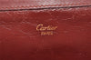 Authentic Cartier Must de Cartier Clutch Hand Bag Leather Bordeaux Red 2916I