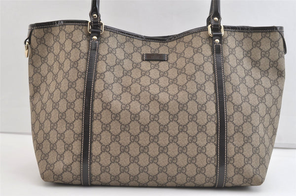 Authentic GUCCI Vintage Shoulder Tote Bag GG PVC Enamel 197953 Brown 2916K
