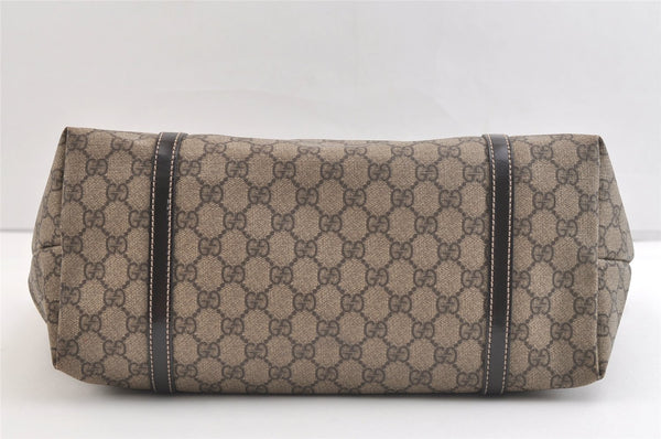 Authentic GUCCI Vintage Shoulder Tote Bag GG PVC Enamel 197953 Brown 2916K