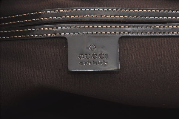 Authentic GUCCI Vintage Shoulder Tote Bag GG PVC Enamel 197953 Brown 2916K