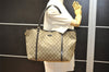 Authentic GUCCI Vintage Shoulder Tote Bag GG PVC Enamel 197953 Brown 2916K
