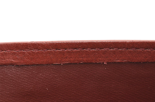 Authentic Cartier Must de Cartier Clutch Hand Bag Leather Bordeaux Red 2917I