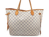 Authentic Louis Vuitton Damier Azur Neverfull MM Tote Bag N51107 LV 2917K