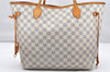 Authentic Louis Vuitton Damier Azur Neverfull MM Tote Bag N51107 LV 2917K