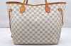 Authentic Louis Vuitton Damier Azur Neverfull MM Tote Bag N51107 LV 2917K