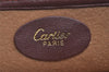 Authentic Cartier Must de Long Wallet Glasses Case Leather Bordeaux 4Set 2918I