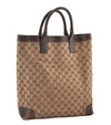 Authentic GUCCI Vintage Shoulder Tote Bag GG Canvas Leather 0021121 Brown 2918J