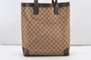 Authentic GUCCI Vintage Shoulder Tote Bag GG Canvas Leather 0021121 Brown 2918J