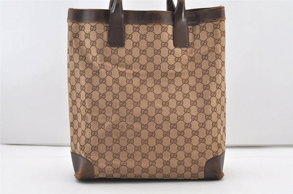 Authentic GUCCI Vintage Shoulder Tote Bag GG Canvas Leather 0021121 Brown 2918J