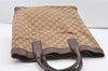 Authentic GUCCI Vintage Shoulder Tote Bag GG Canvas Leather 0021121 Brown 2918J