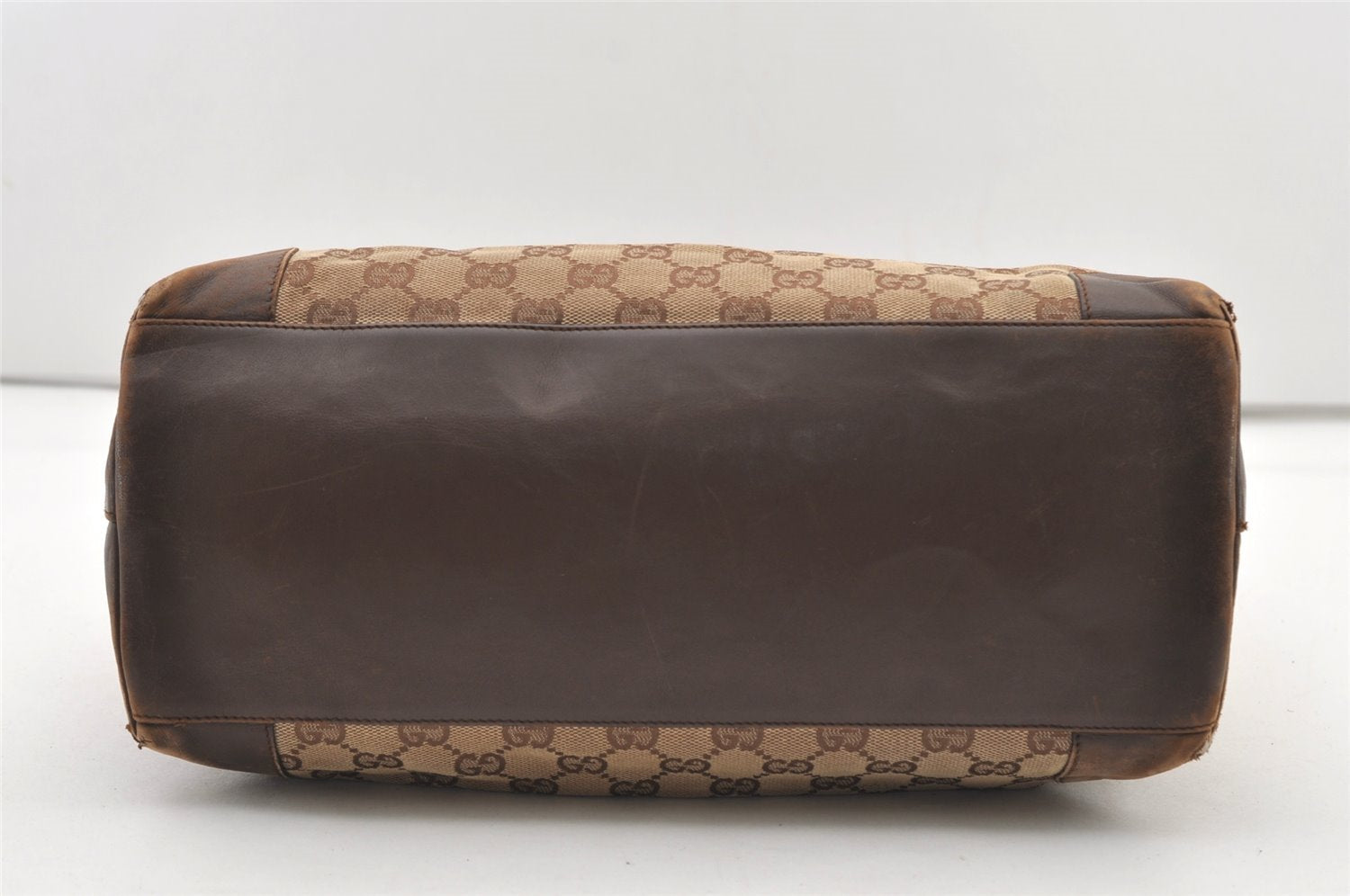 Authentic GUCCI Vintage Shoulder Tote Bag GG Canvas Leather 0021121 Brown 2918J