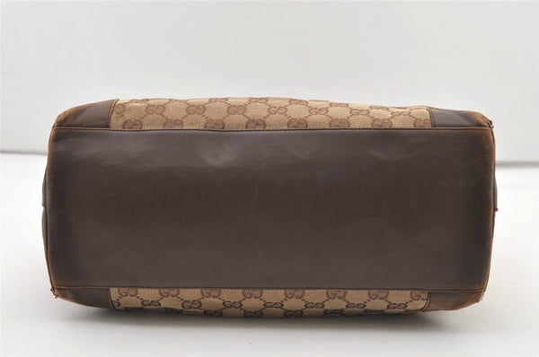 Authentic GUCCI Vintage Shoulder Tote Bag GG Canvas Leather 0021121 Brown 2918J