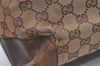 Authentic GUCCI Vintage Shoulder Tote Bag GG Canvas Leather 0021121 Brown 2918J