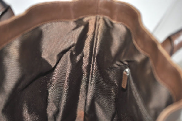 Authentic GUCCI Vintage Shoulder Tote Bag GG Canvas Leather 0021121 Brown 2918J