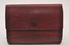 Authentic Cartier Must de Long Trifold Wallet Purse Leather Bordeaux 4Set 2919I