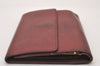 Authentic Cartier Must de Long Trifold Wallet Purse Leather Bordeaux 4Set 2919I