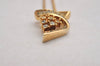 Authentic Christian Dior Gold Tone Chain Rhinestone Pendant Necklace CD 2923J