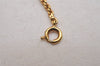 Authentic Christian Dior Gold Tone Chain Rhinestone Pendant Necklace CD 2923J