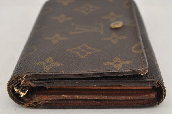 Authentic Louis Vuitton Monogram Porte Monnaie Billets Tresor Wallet Junk 2923K