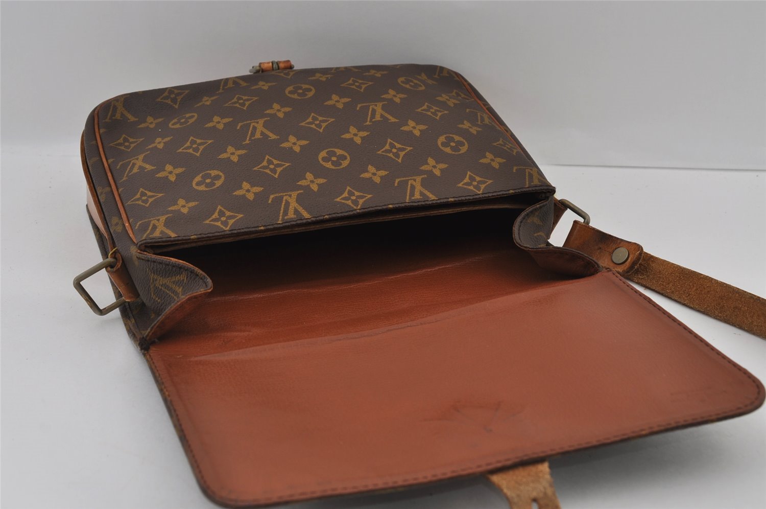 Auth Louis Vuitton Monogram Cartouchiere GM Shoulder Bag Old Model Junk 2924I