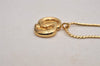 Authentic Christian Dior Gold Tone Chain Pendant Necklace CD 2924J