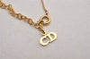 Authentic Christian Dior Gold Tone Chain Pendant Necklace CD 2924J