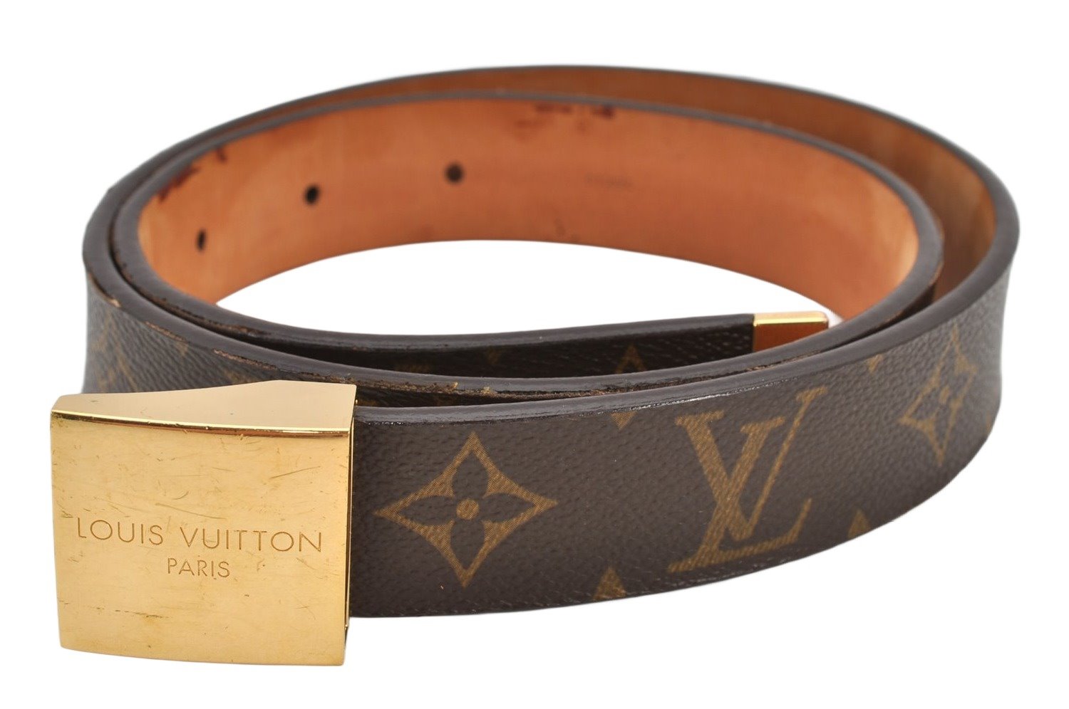 Authentic Louis Vuitton Monogram Ceinture Carre Belt 80cm 31.5