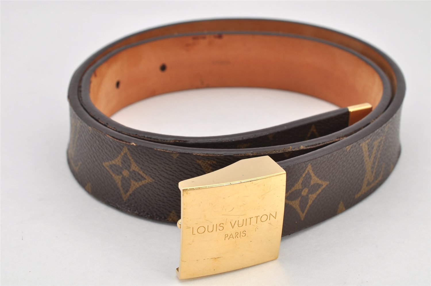 Authentic Louis Vuitton Monogram Ceinture Carre Belt 80cm 31.5
