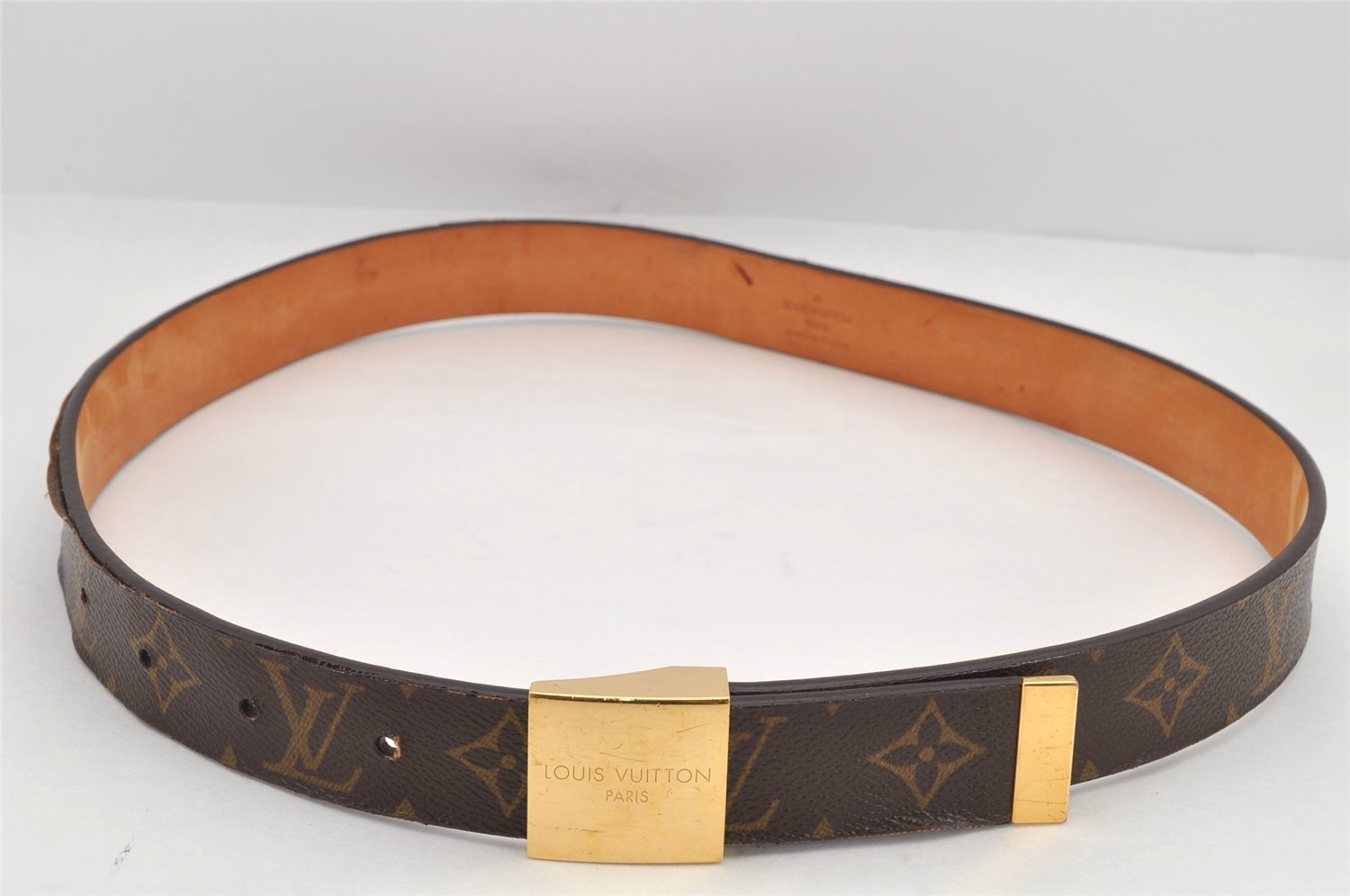Authentic Louis Vuitton Monogram Ceinture Carre Belt 80cm 31.5