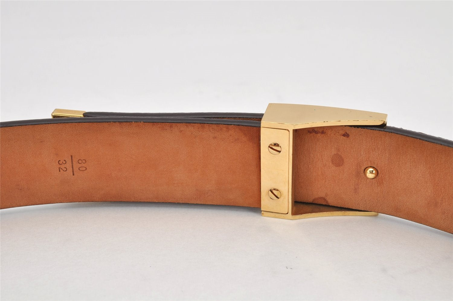 Authentic Louis Vuitton Monogram Ceinture Carre Belt 80cm 31.5