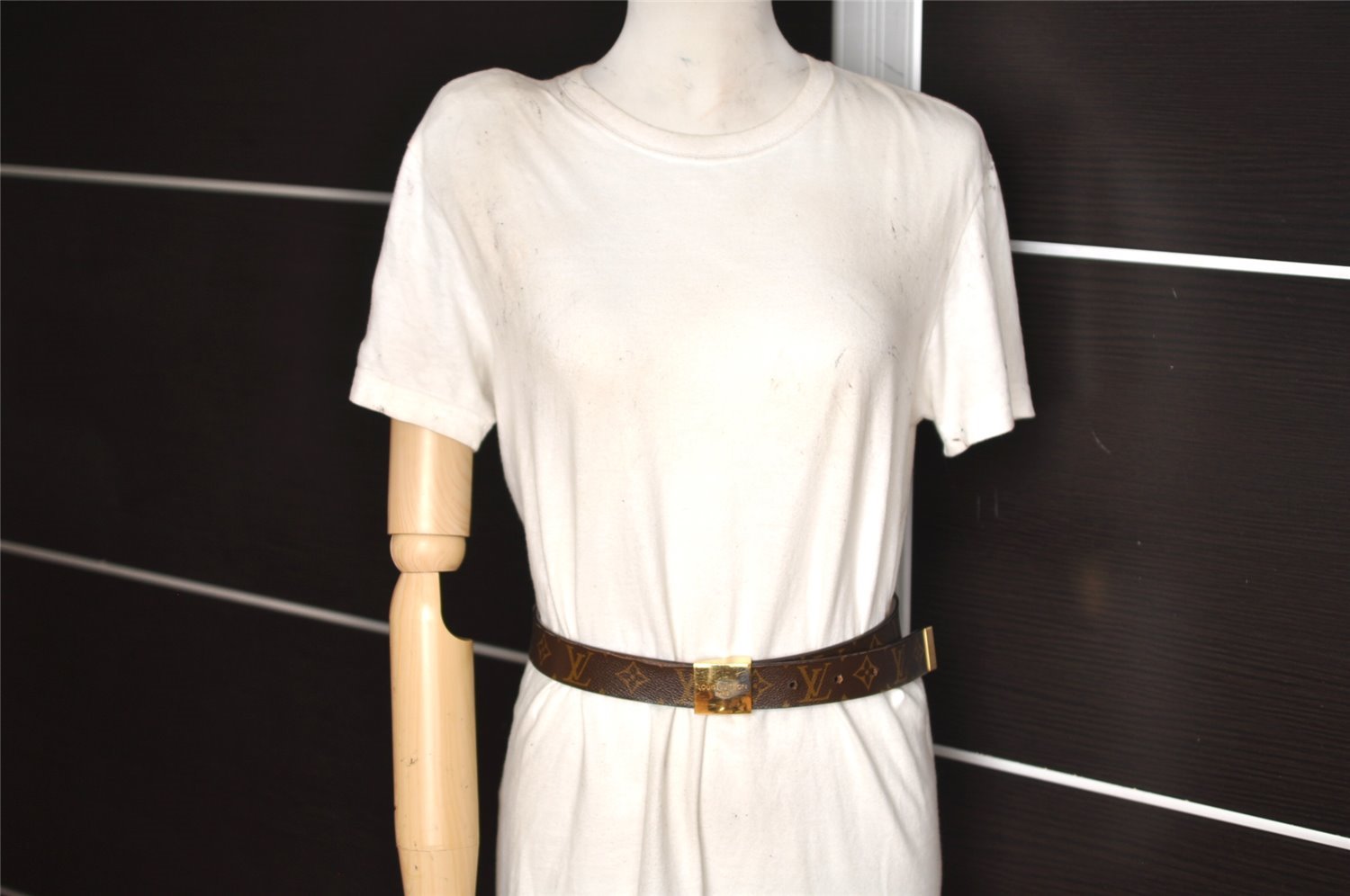 Authentic Louis Vuitton Monogram Ceinture Carre Belt 80cm 31.5