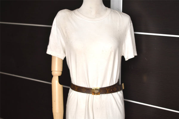 Authentic Louis Vuitton Monogram Ceinture Carre Belt 80cm 31.5" M6800 LV 2924K