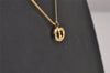 Authentic Christian Dior Gold Tone Chain Rhinestone Pendant Necklace CD 2925J