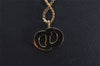 Authentic Christian Dior Gold Tone Chain Rhinestone Pendant Necklace CD 2925J