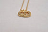 Authentic Christian Dior Gold Tone Chain Rhinestone Pendant Necklace CD 2925J