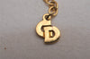 Authentic Christian Dior Gold Tone Chain Rhinestone Pendant Necklace CD 2925J