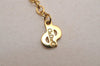 Authentic Christian Dior Gold Tone Chain Rhinestone Pendant Necklace CD 2925J