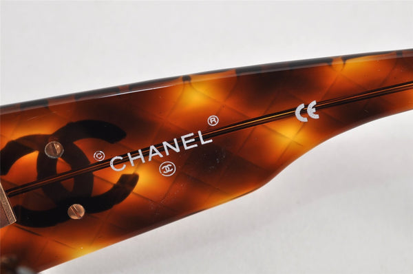 Auth CHANEL Matelasse Sunglasses Tortoise Shell 01450 Plastic Brown Junk 2925K